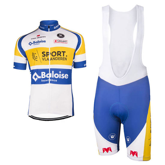 2017 Maillot Topsport Vlaanderen Tirantes Mangas Cortas blanco